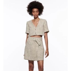 Zara Cutout Plaid Dress